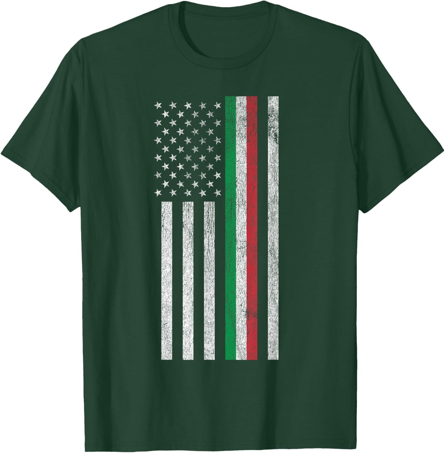 Italian American Pride - American Flag Tricolore T-Shirt - T-Shirt | Forest