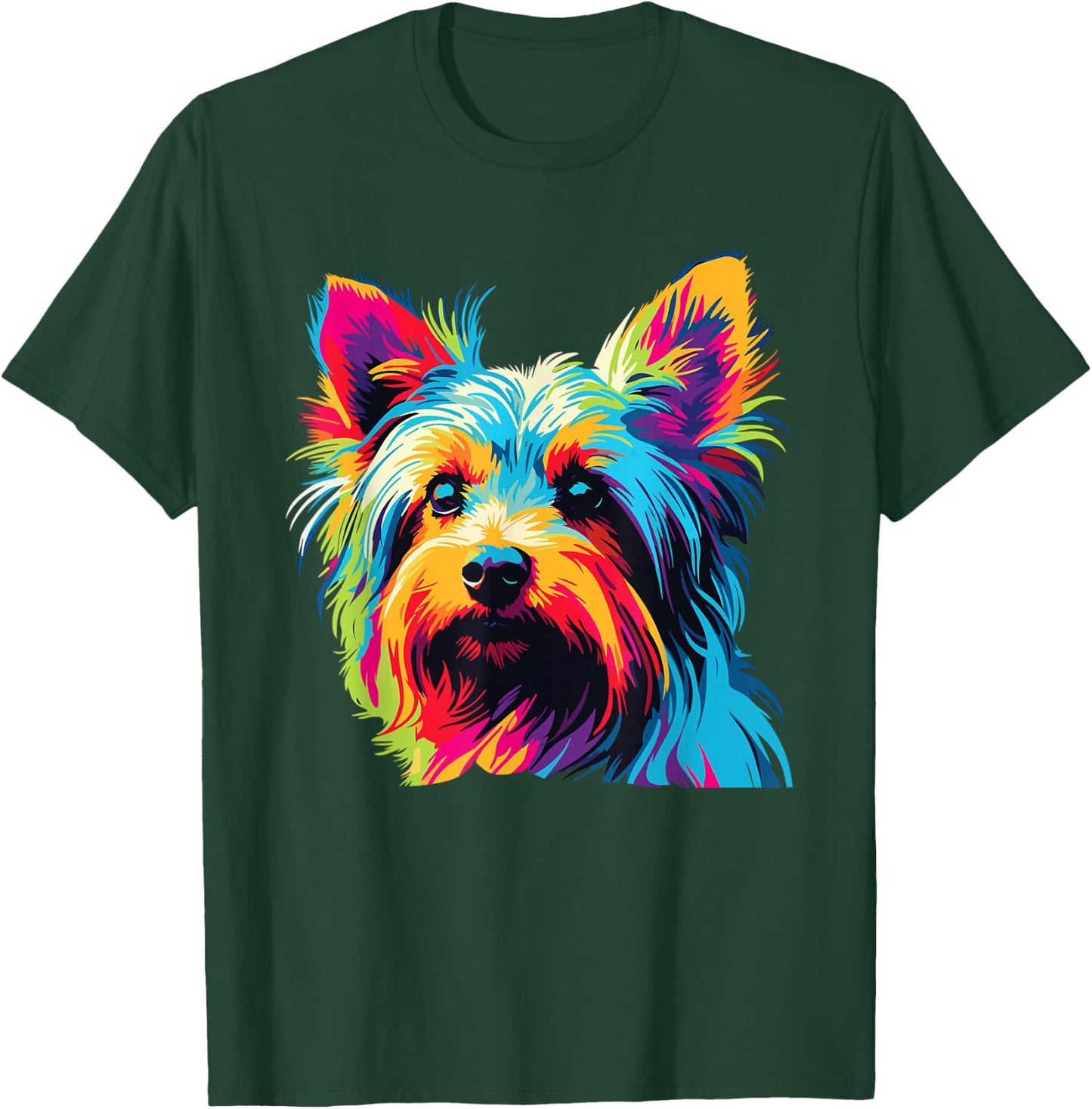 Watercolor Colorful Australian Silky Terrier Dog T-Shirt - T-Shirt | Forest