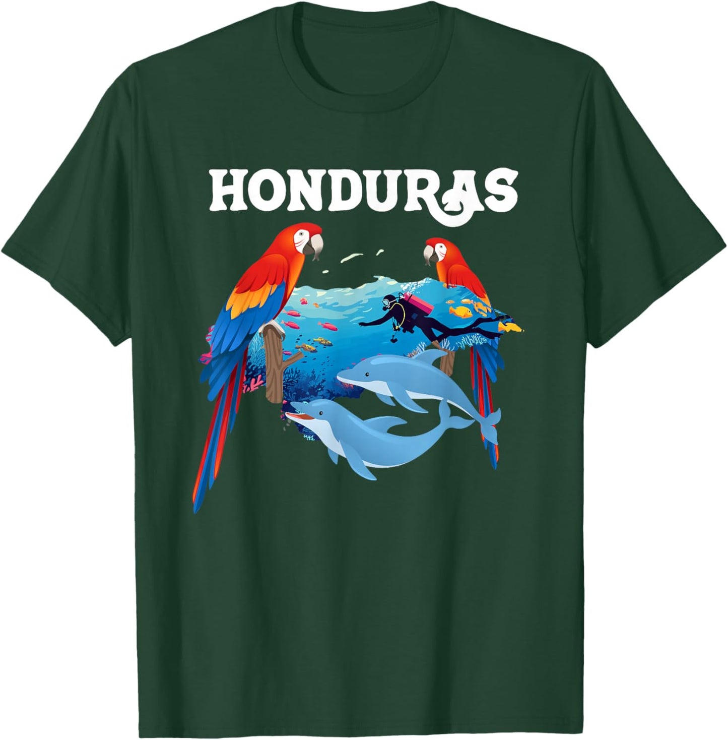 Honduras Map Pride Design T-Shirt - T-Shirt | Forest