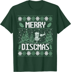 Vintage Disc Golf Ugly Christmas Merry Discmas Party T-Shirt - T-Shirt | Forest
