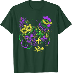 Funny Chicken Mardi Gras Festival Carnival Kids T-Shirt - T-Shirt | Forest
