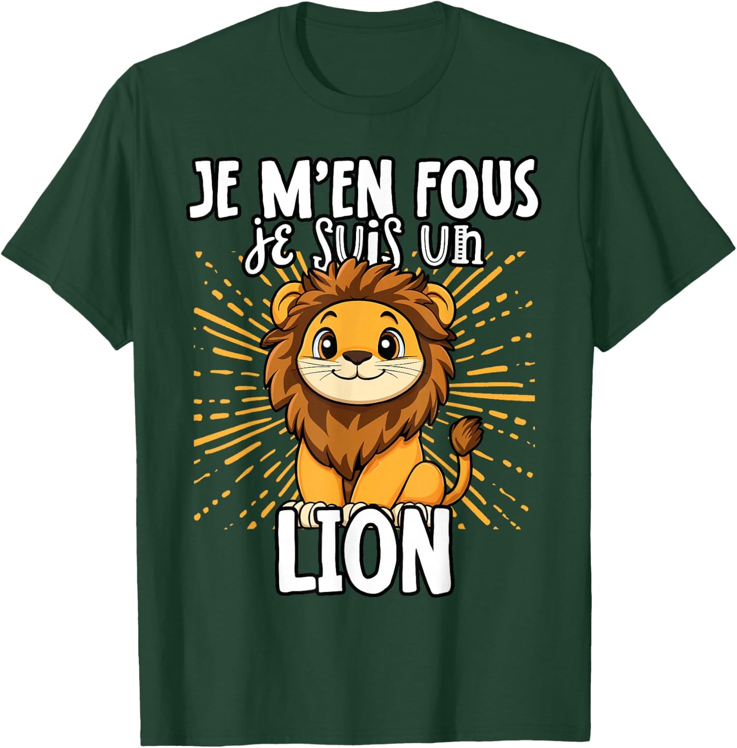 Je M'en Fous Je Suis Un Lion - Sweet Lion , Black, S T-Shirt - T-Shirt | Forest