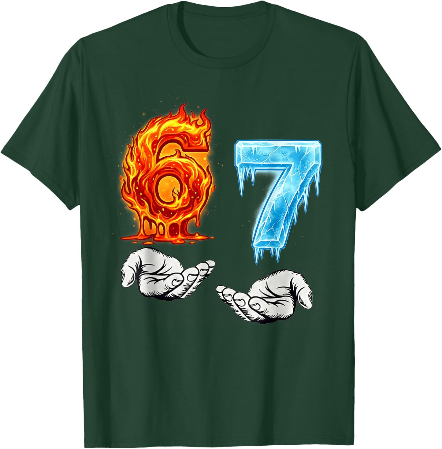 Six Seven 67 Meme Funny Gen Alpha 6 7 T-Shirt - T-Shirt | Forest