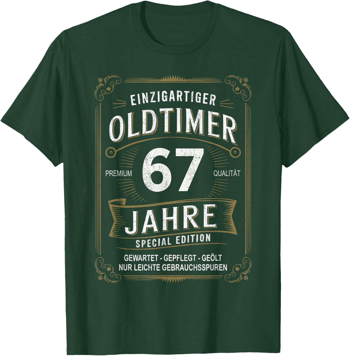 67th Birthday 67 Years Unique Classic Car 67 , black T-Shirt - T-Shirt | Forest