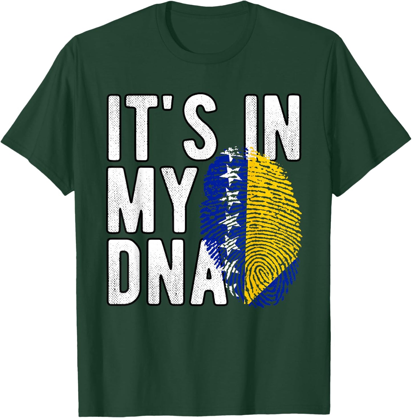 Funny It's in My DNA Bosnien und Herzegowina Flagge Fingerabdruck T-Shirt - T-Shirt | Forest