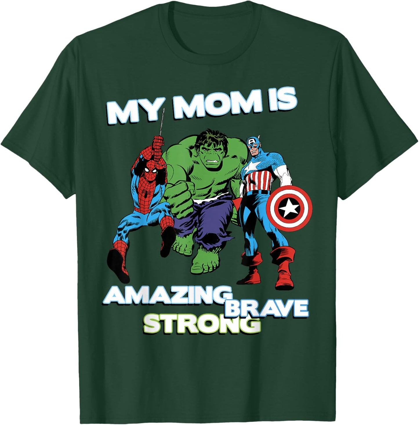 Marvel Avengers My Mom Is Amazing Brave Strong Chest Logo T-Shirt - T-Shirt | Forest