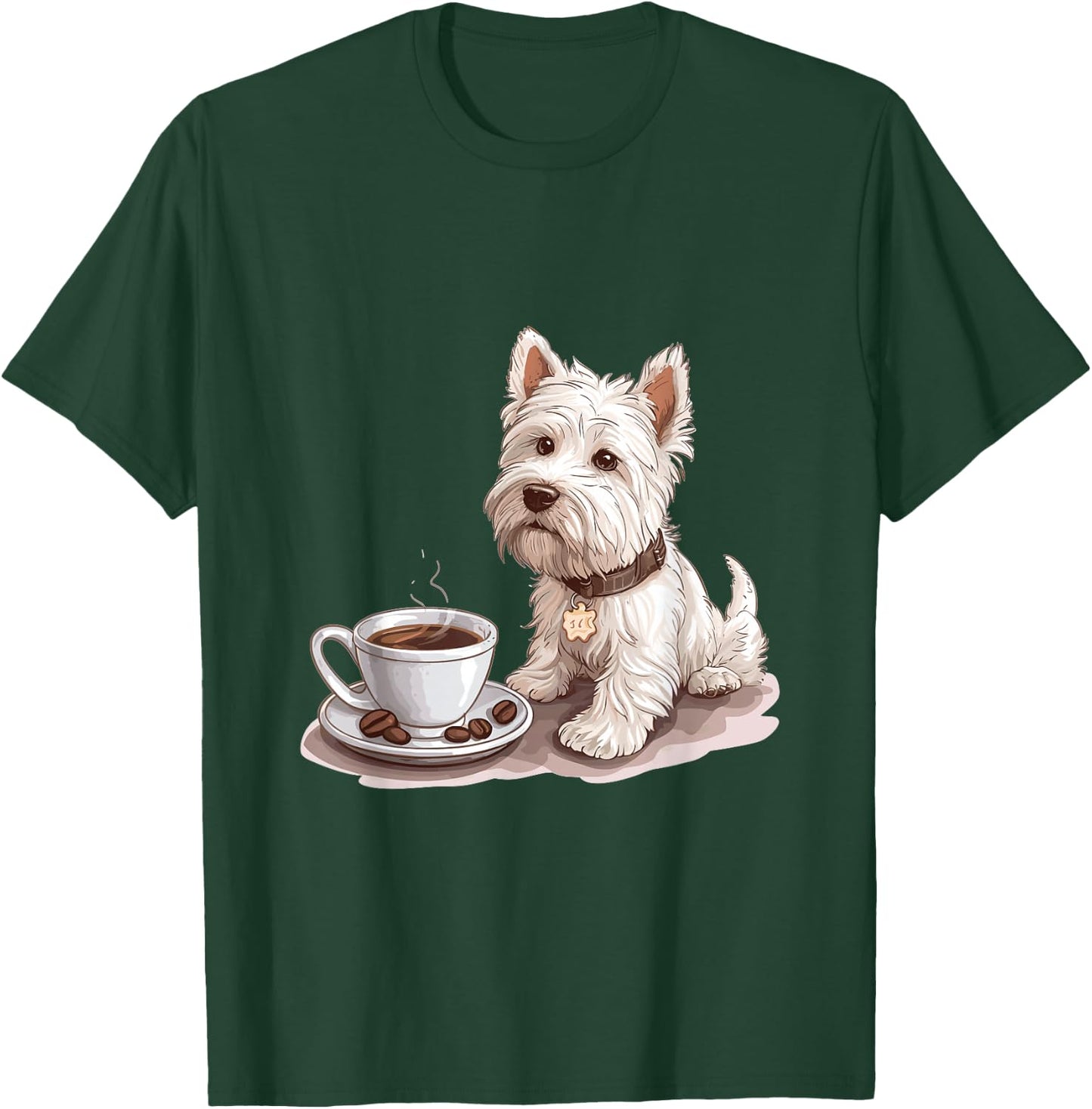 West Highland White Terrier Coffee Dog Breed Westie T-Shirt - T-Shirt | Forest