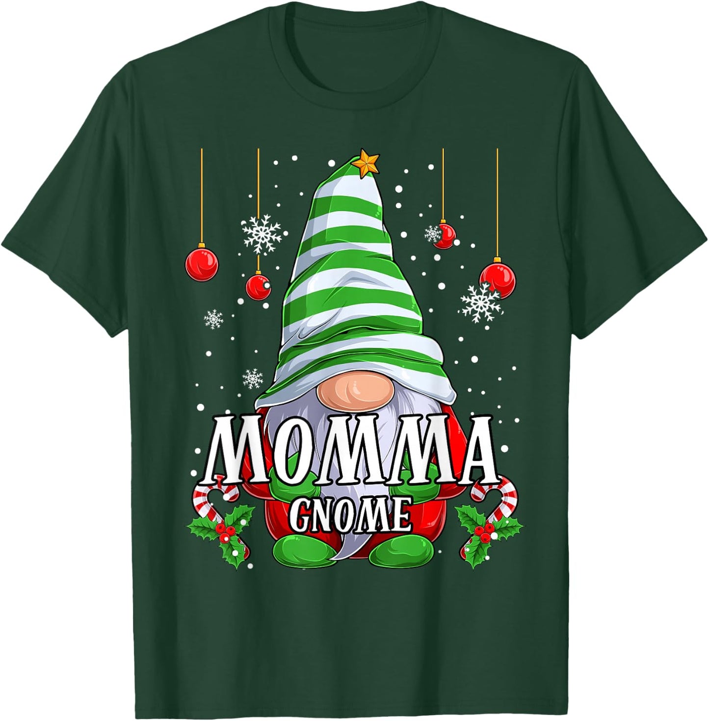 Momma Gnome christmas pajamas matching family group T-Shirt - T-Shirt | Forest