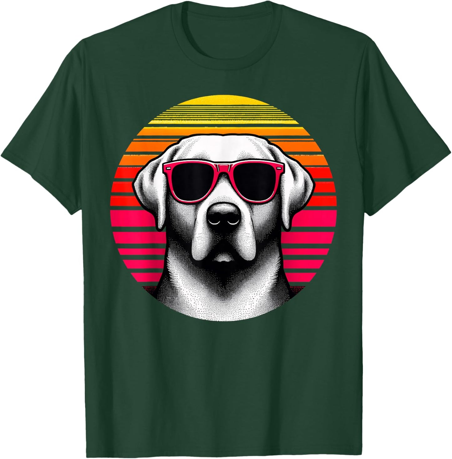 Cool Labrador Retriever 70s Vintage Dog Sunglasses, Black, S T-Shirt - T-Shirt | Forest