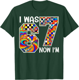 I was 6 Now I am 7 Six Seven Checkered Birthday Gifts Sports T-Shirt - T-Shirt | Forest