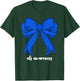 ALS Awareness Month Blue Women Support Ribbon Coquette Bow T-Shirt - T-Shirt | Forest