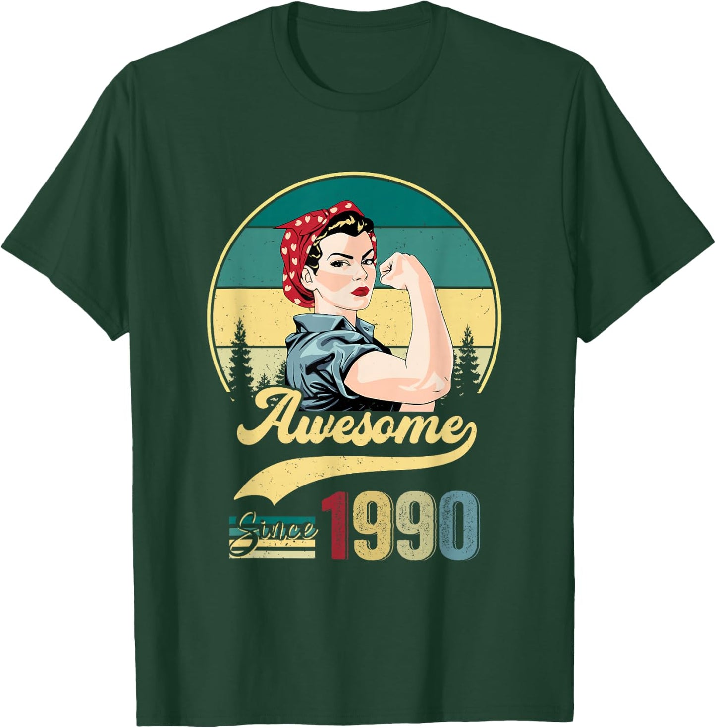 Awesome Since 1990 Girl 35th Birthday Gift Women 35 Year Old T-Shirt - T-Shirt | Forest