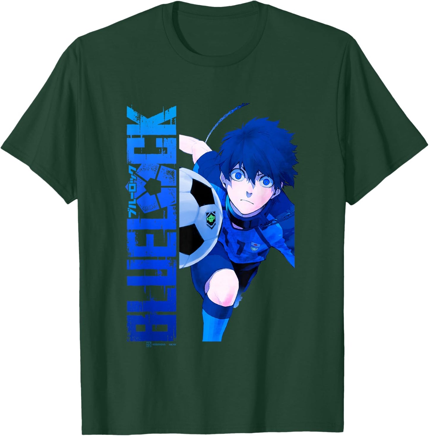 Blue Lock Blue Soccer Ball Split Panels , Black, S T-Shirt - T-Shirt | Forest