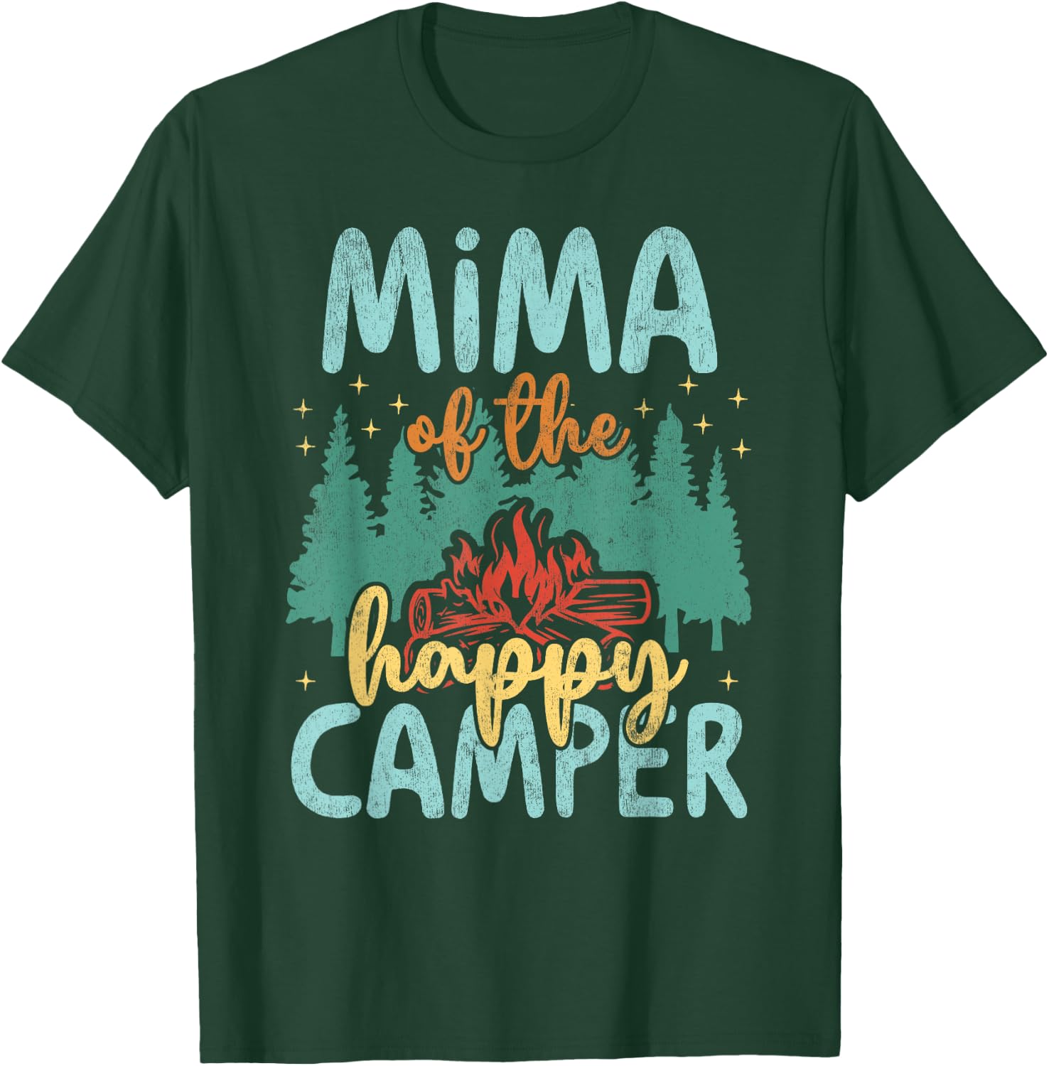 Mima of Happy Camper 1st Birthday Party Retro Mima T-Shirt - T-Shirt | Forest