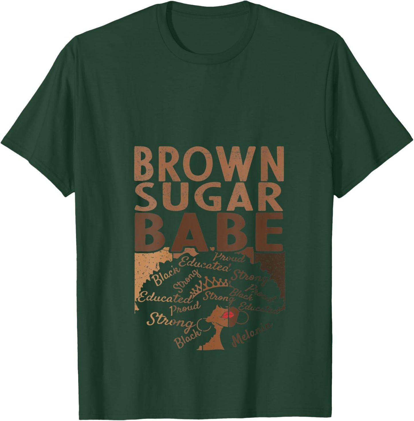 Brown Sugar Babe Black Pride Shirts Melanin V-Neck T-Shirt - T-Shirt | Forest