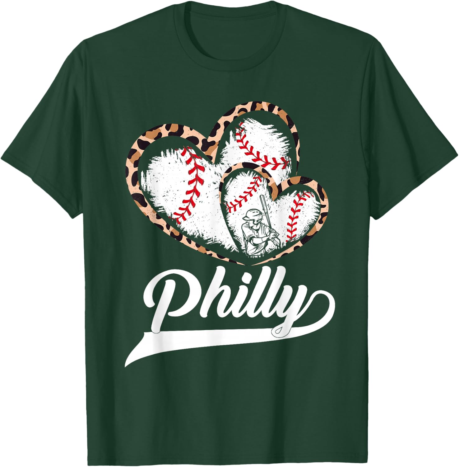 Philadelphies Souvenir Leopard Heart I Love Philadelphies T-Shirt - T-Shirt | Forest