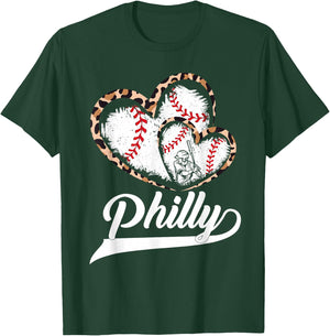 Philadelphies Souvenir Leopard Heart I Love Philadelphies T-Shirt - T-Shirt | Forest