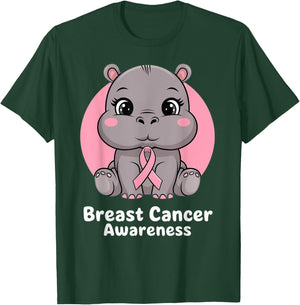 Hippo Hope Pink Ribbon T-Shirt - T-Shirt | Forest
