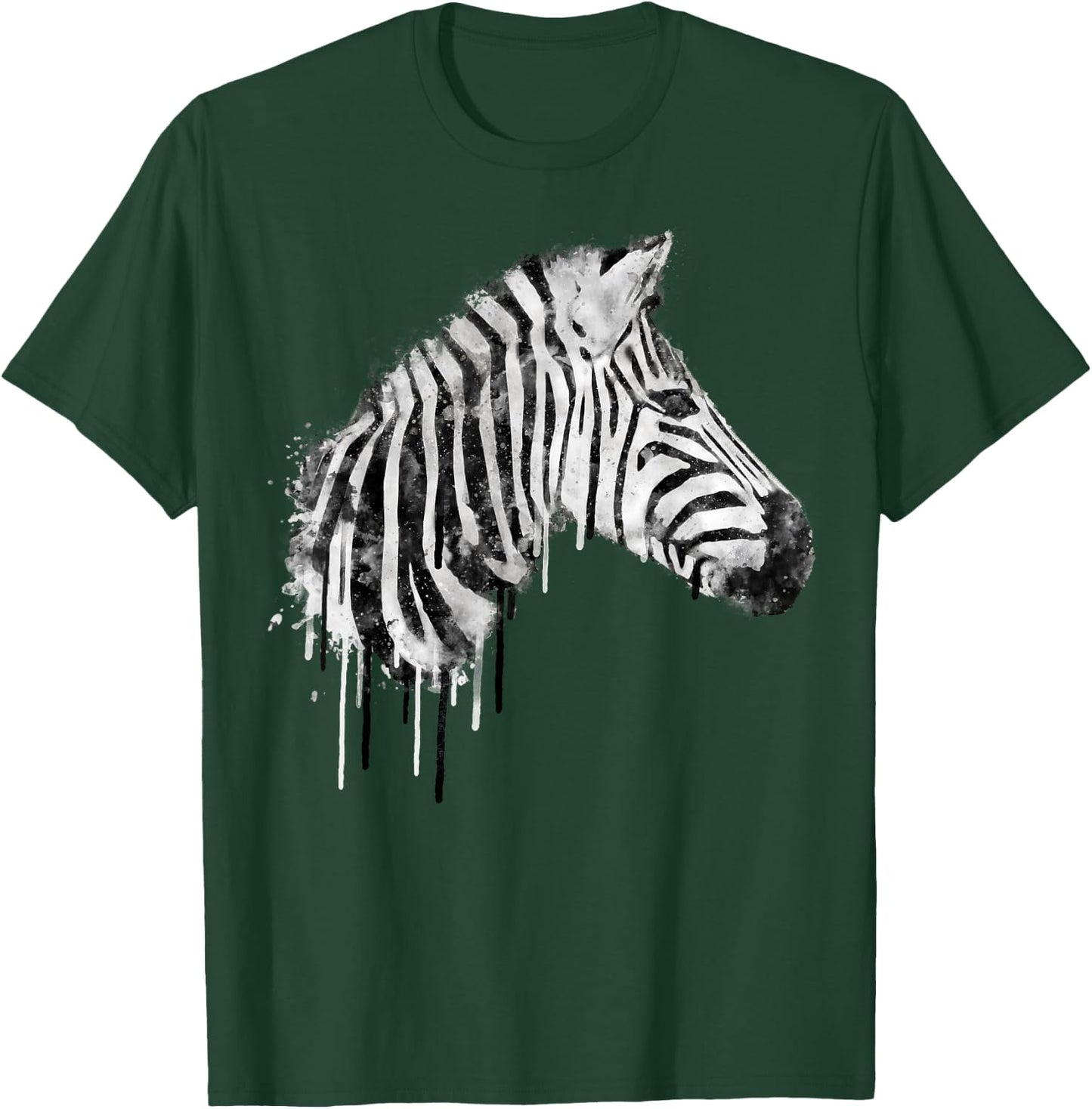 Zebra Watercolor Artistic Horse Wildlife Lovers Graphic T-Shirt - T-Shirt | Forest
