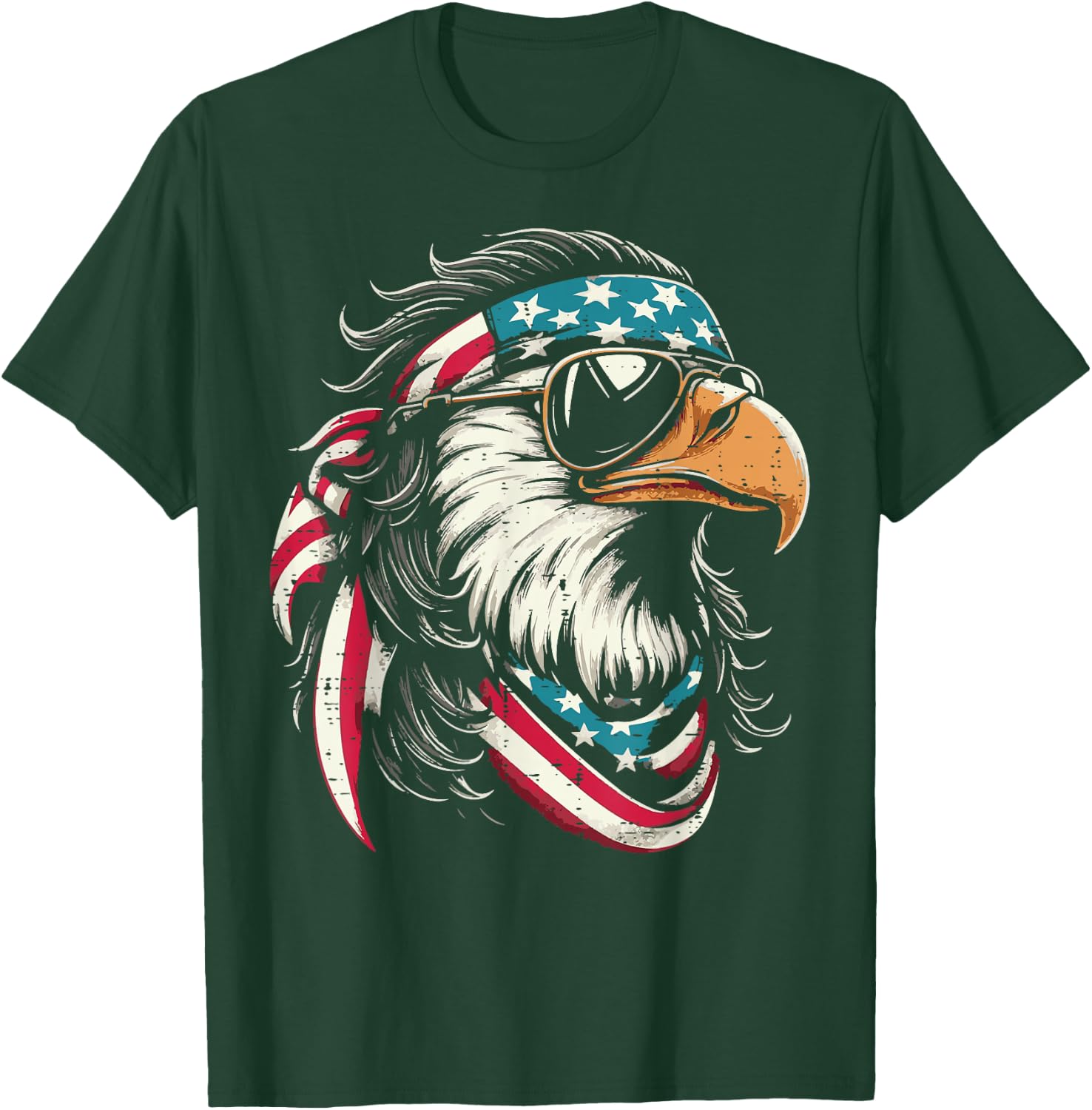 4th Of July Eagle US Flag Bandana Cool Women Men Kids T-Shirt - T-Shirt | Forest