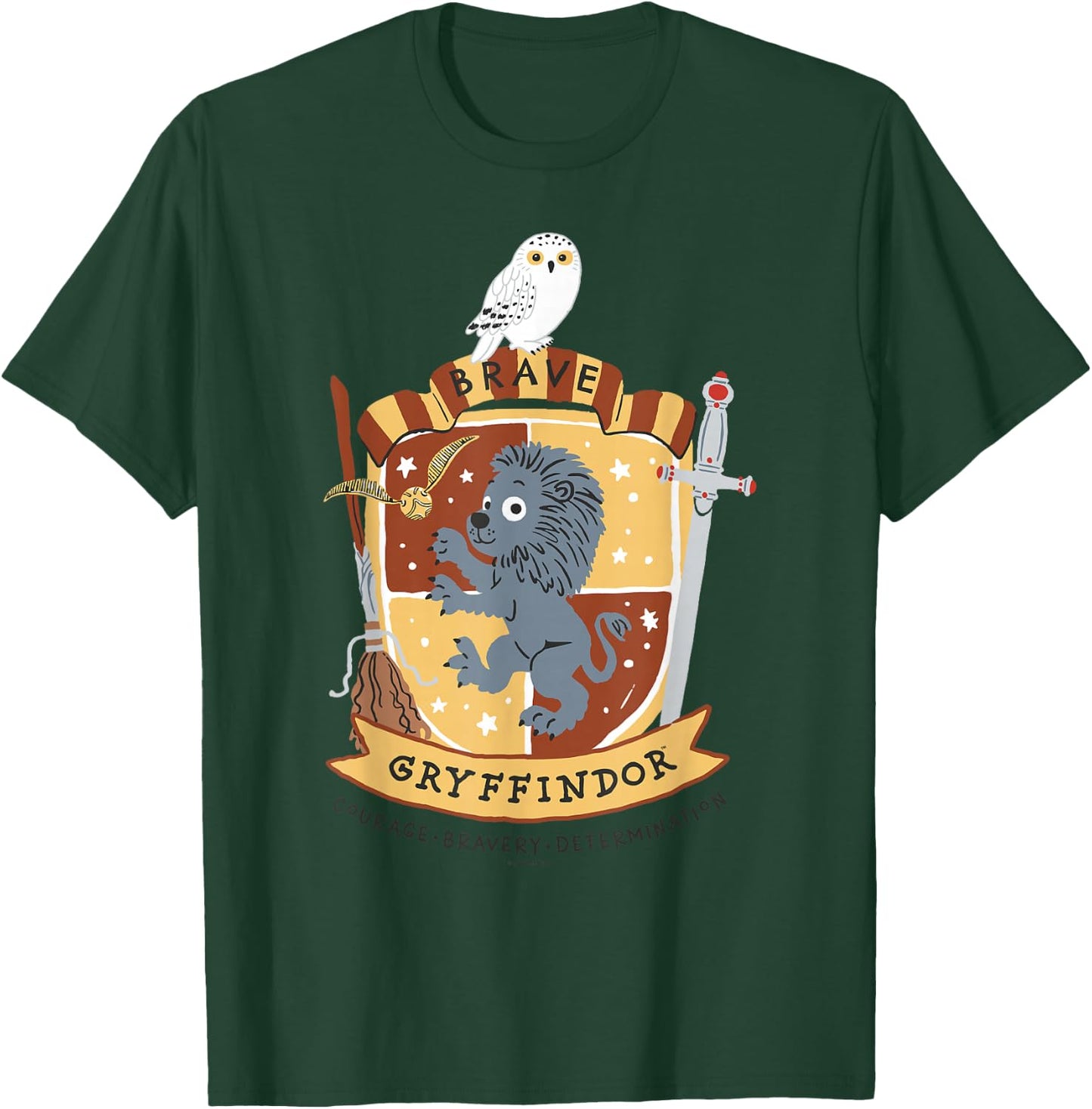 Harry Potter: Deathly Hallows 2 Brave Gryffindor Badge T-Shirt - T-Shirt | Forest