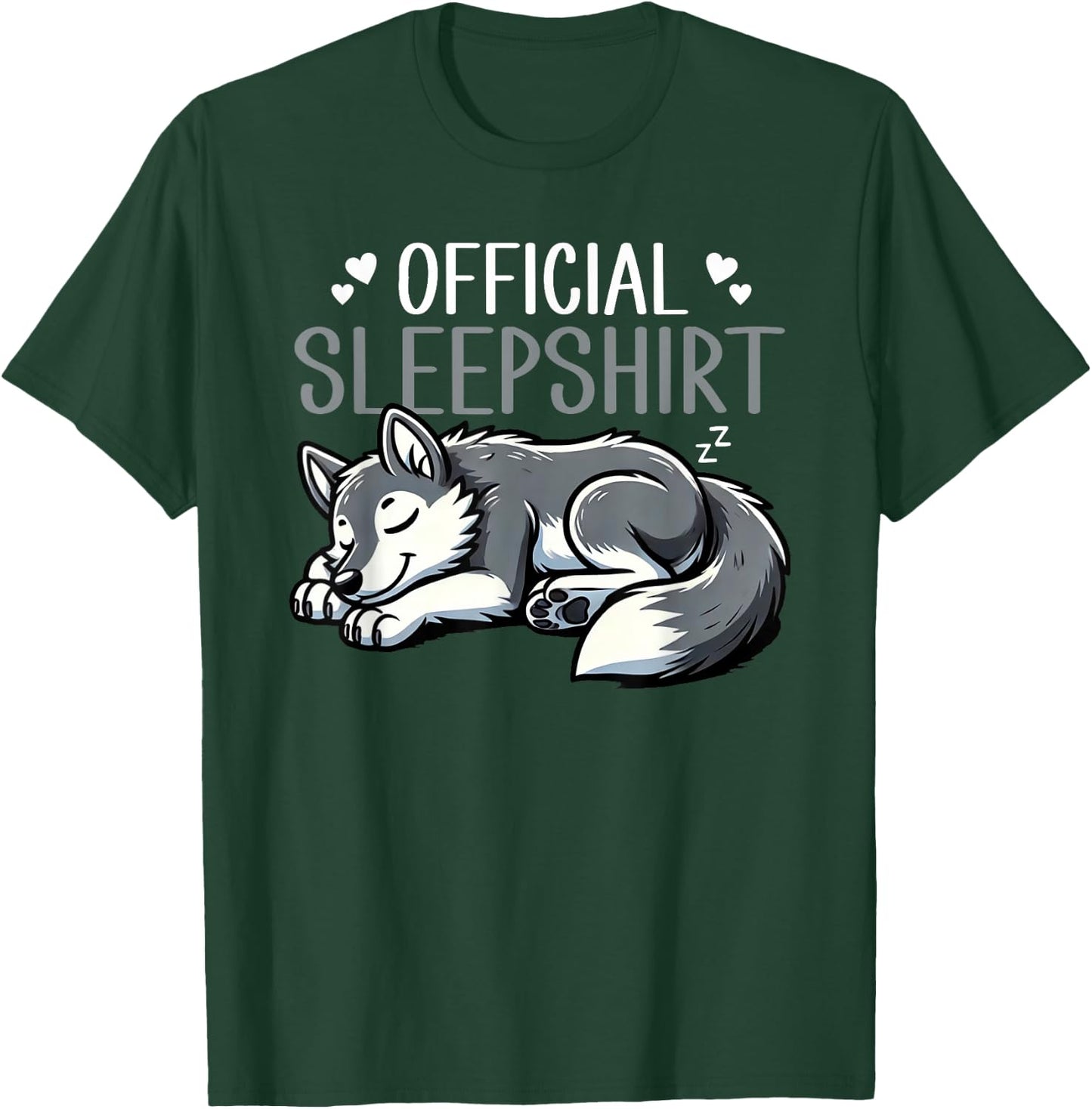 Wolf Official Pyjamas with Wolf Design , Black, S T-Shirt - T-Shirt | Forest