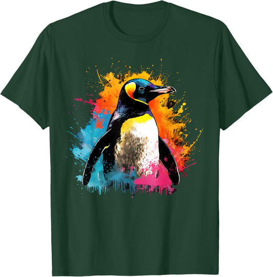 Artistic Colorful Pop Art painted Penguin T-Shirt - T-Shirt | Forest