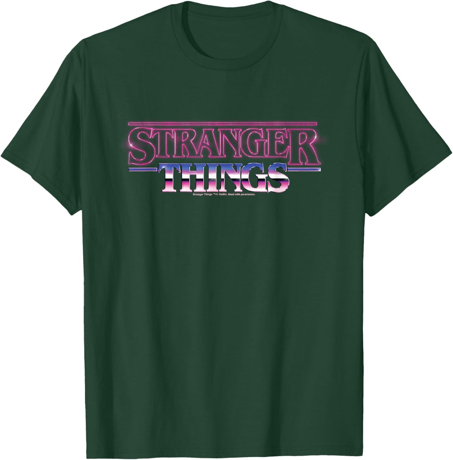 Hot Pink Stranger Things Logo T-Shirt - T-Shirt | Forest