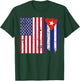 Vintage Proud Patriotic Cuba and Pride American Cuban Flag Kids Men T-Shirt - T-Shirt | Forest