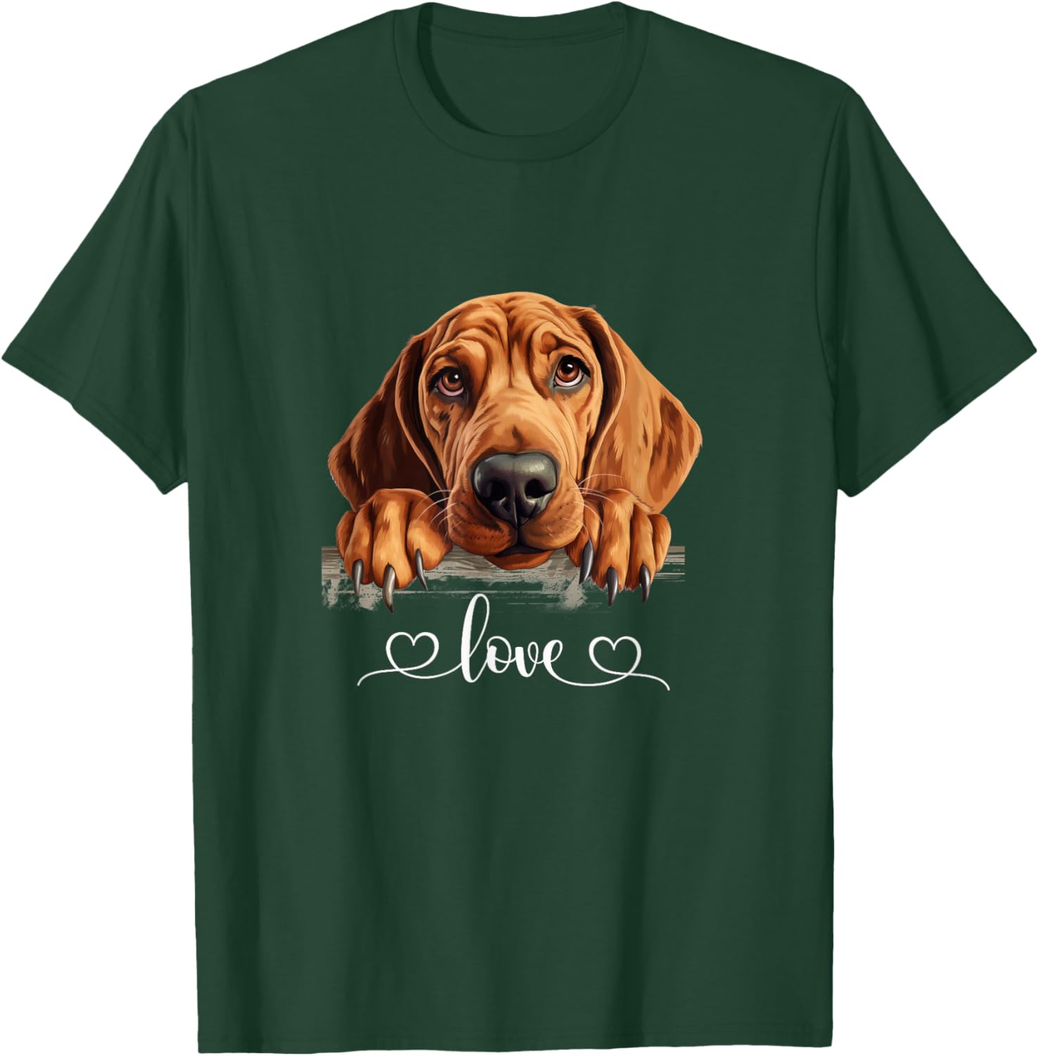 Cute Dog Graphic Love Puppy Redbone Coonhound Dog Women T-Shirt - T-Shirt | Forest