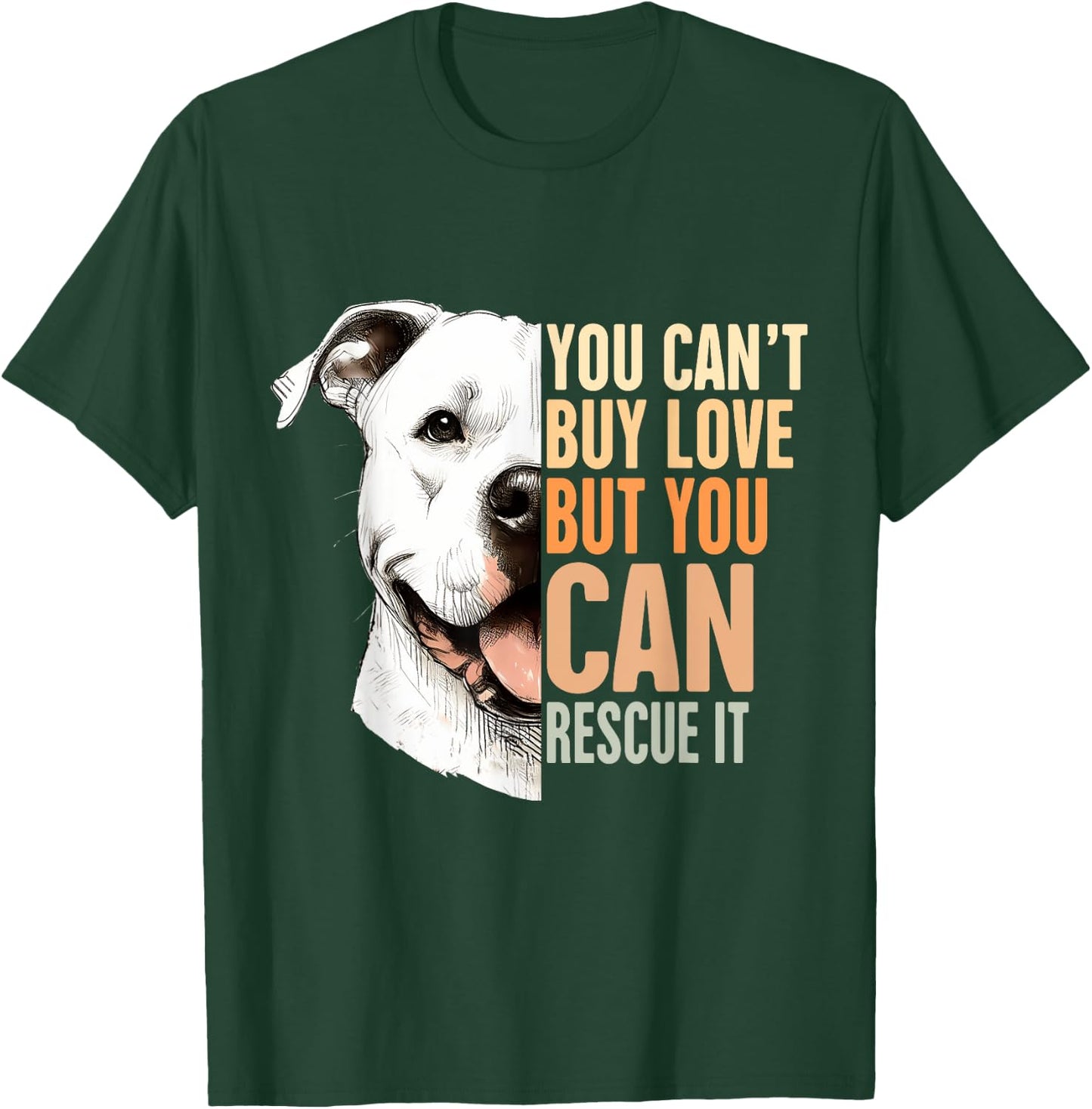 Pitbull Rescue Mom You Can't Buy Love But You Can Rescue It T-Shirt - T-Shirt | Forest