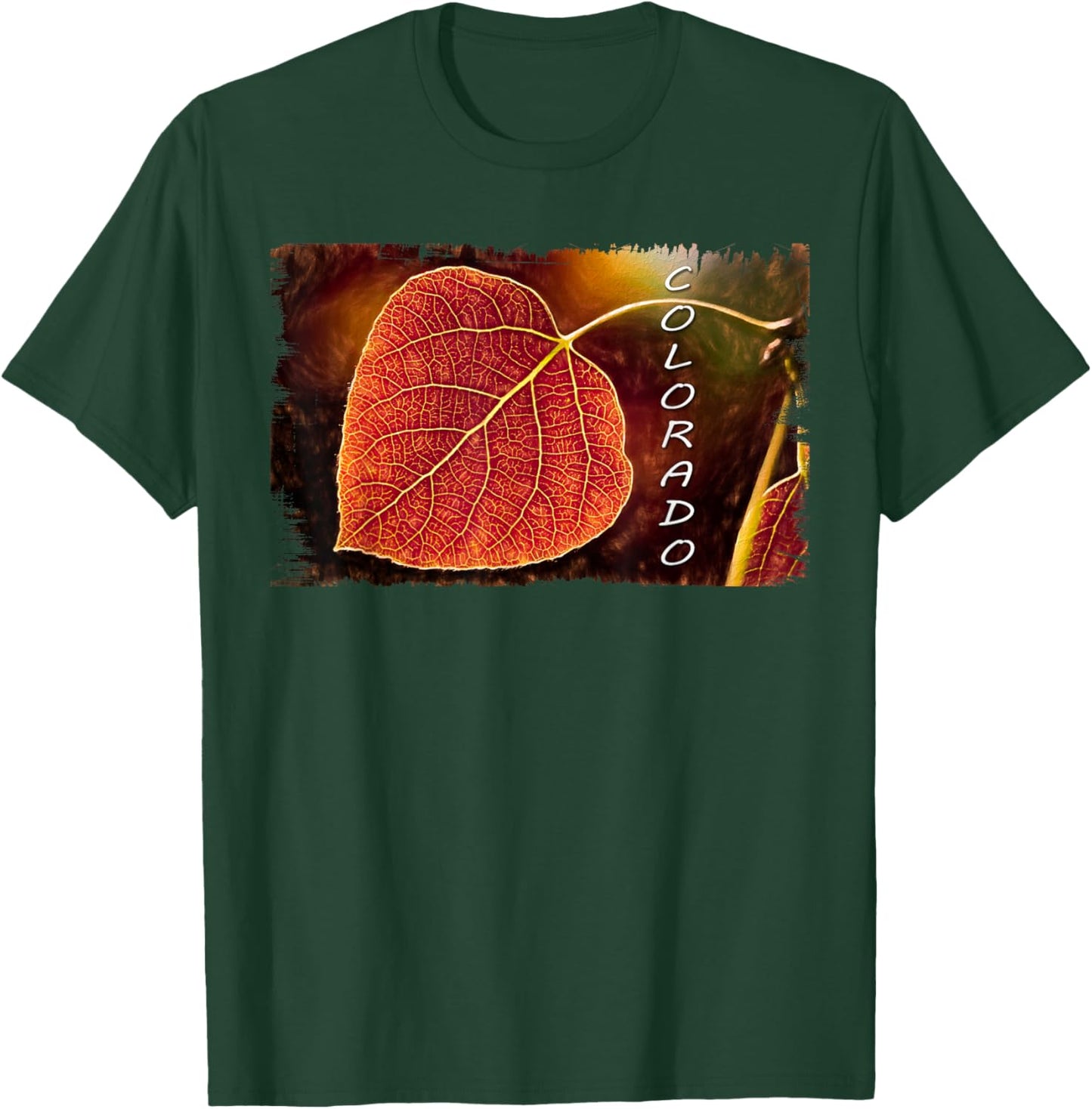 Colorado t shirt, Red Aspen Leaf ; Wild Country T-Shirt - T-Shirt | Forest
