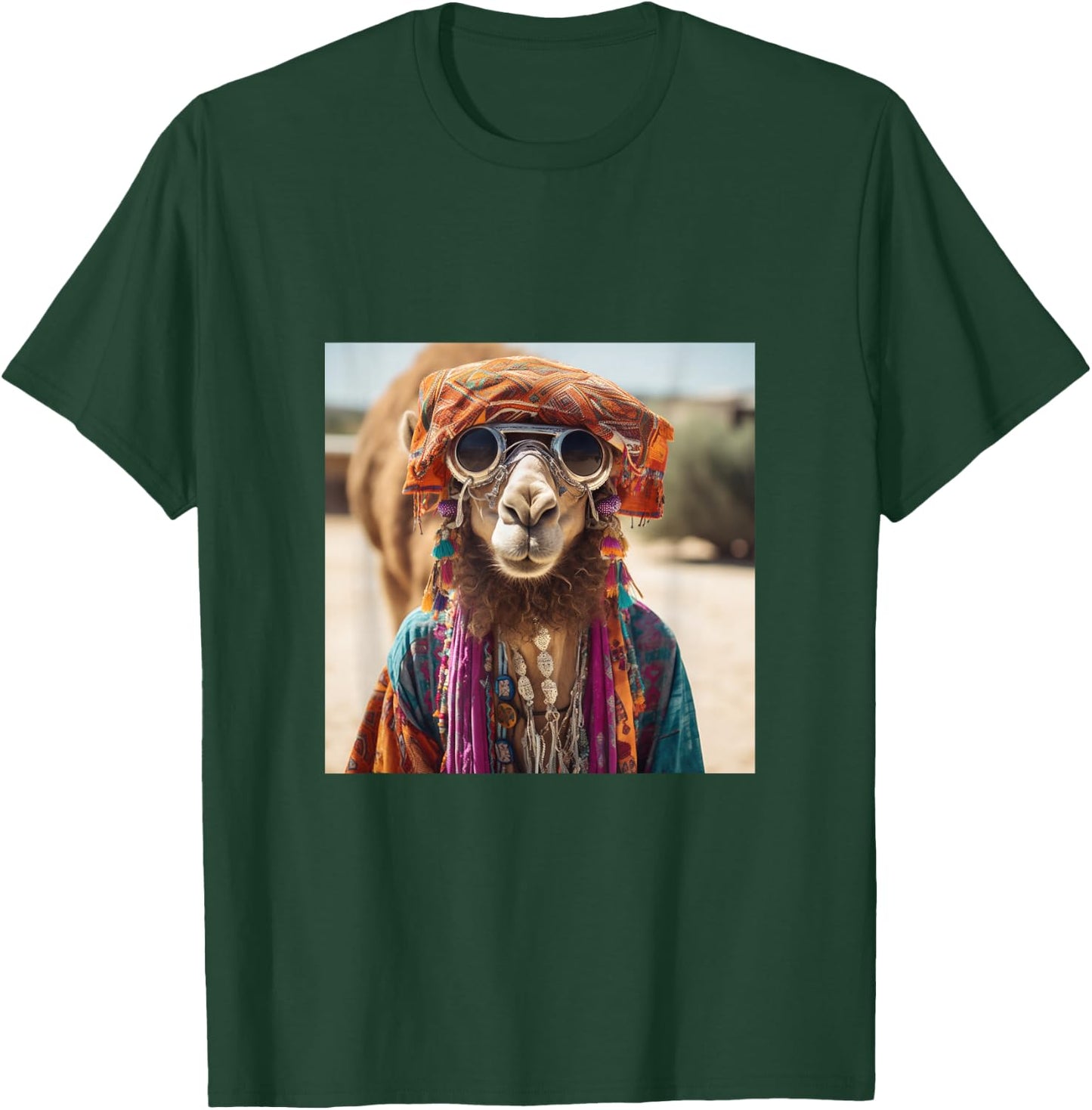 Boho Hippie Sunglasses Camel T-Shirt - T-Shirt | Forest