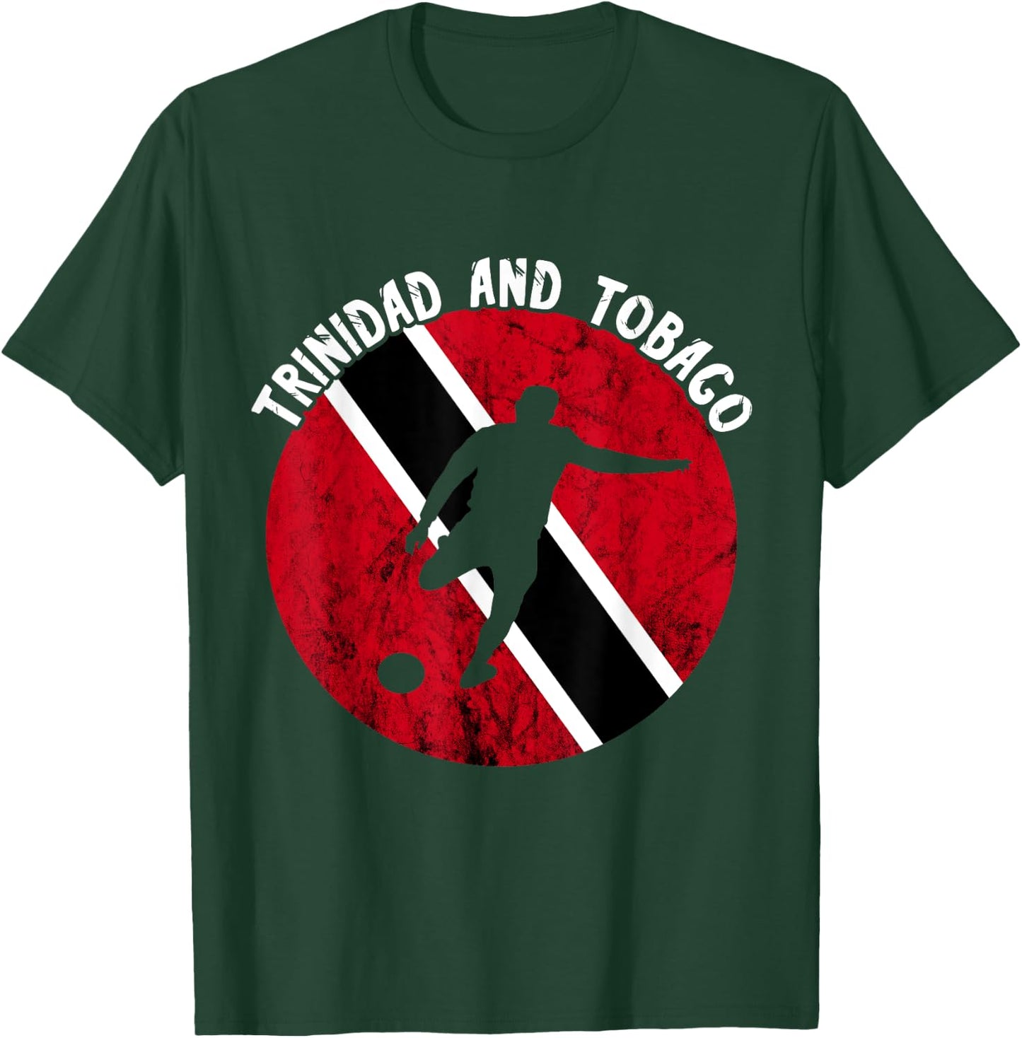 Trinidad And Tobago Soccer Player Vintage Trinidadian Flag T-Shirt - T-Shirt | Forest