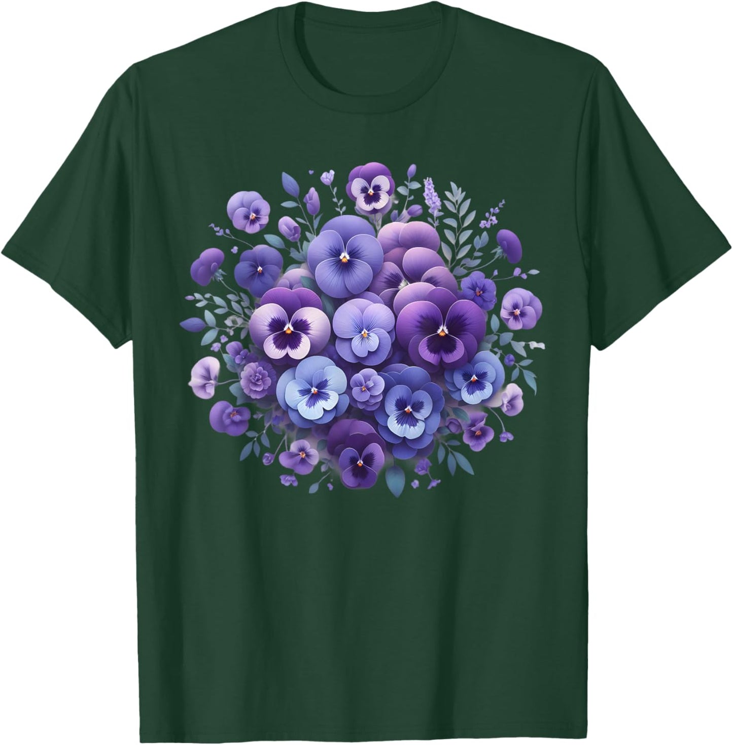 Alzheimer Purple Floral Pansy Dementia Alzheimer's Awareness T-Shirt - T-Shirt | Forest