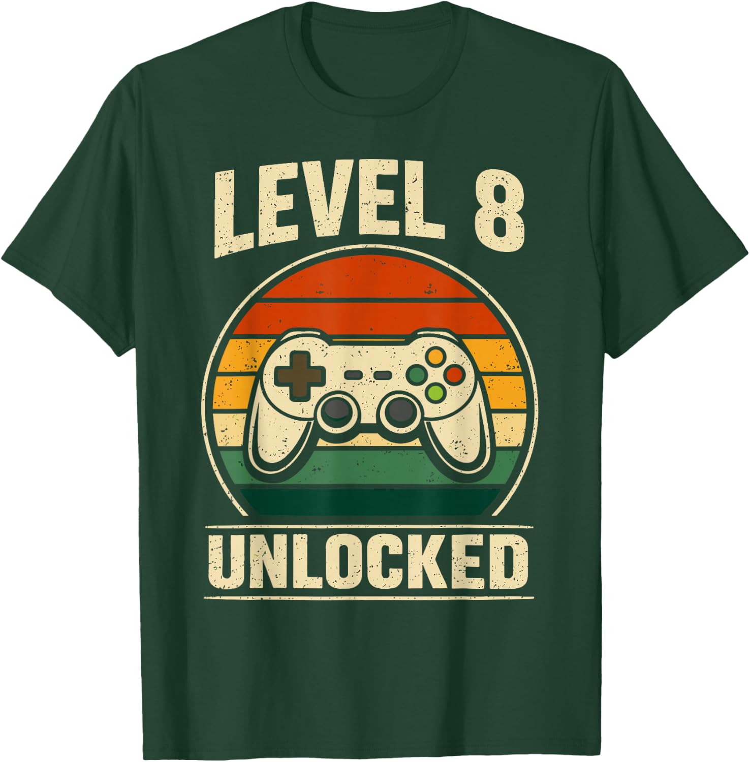 8th Birthday Level 8 Unlocked Gamer Gaming Eight Birthday T-Shirt - T-Shirt | Forest