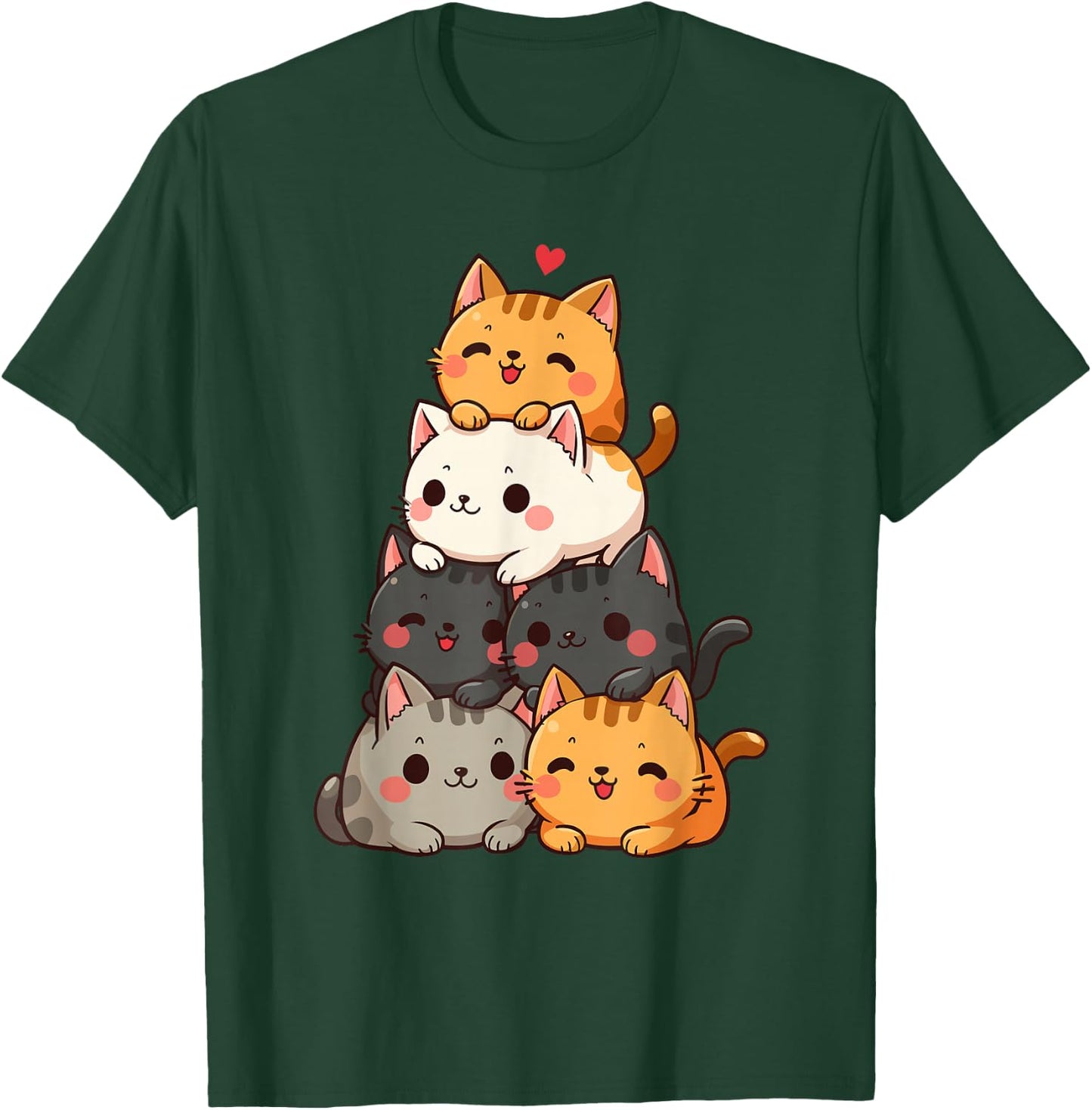 Cute Cats and Kittens, Cat Lovers, Kids Anime Kawaii Cat T-Shirt - T-Shirt | Forest