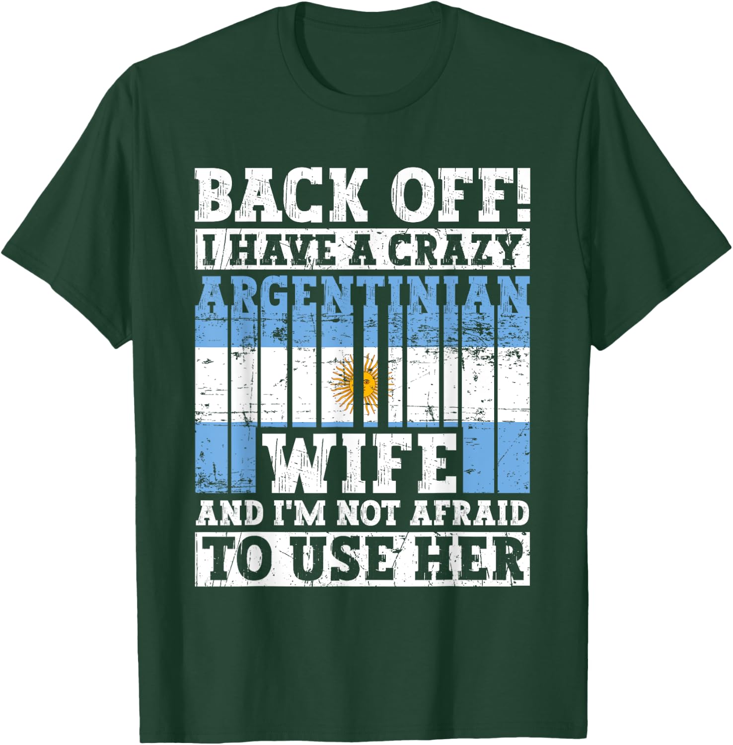 Funny Argentinian Husband Apparel Argentina Flag Roots T-Shirt - T-Shirt | Forest