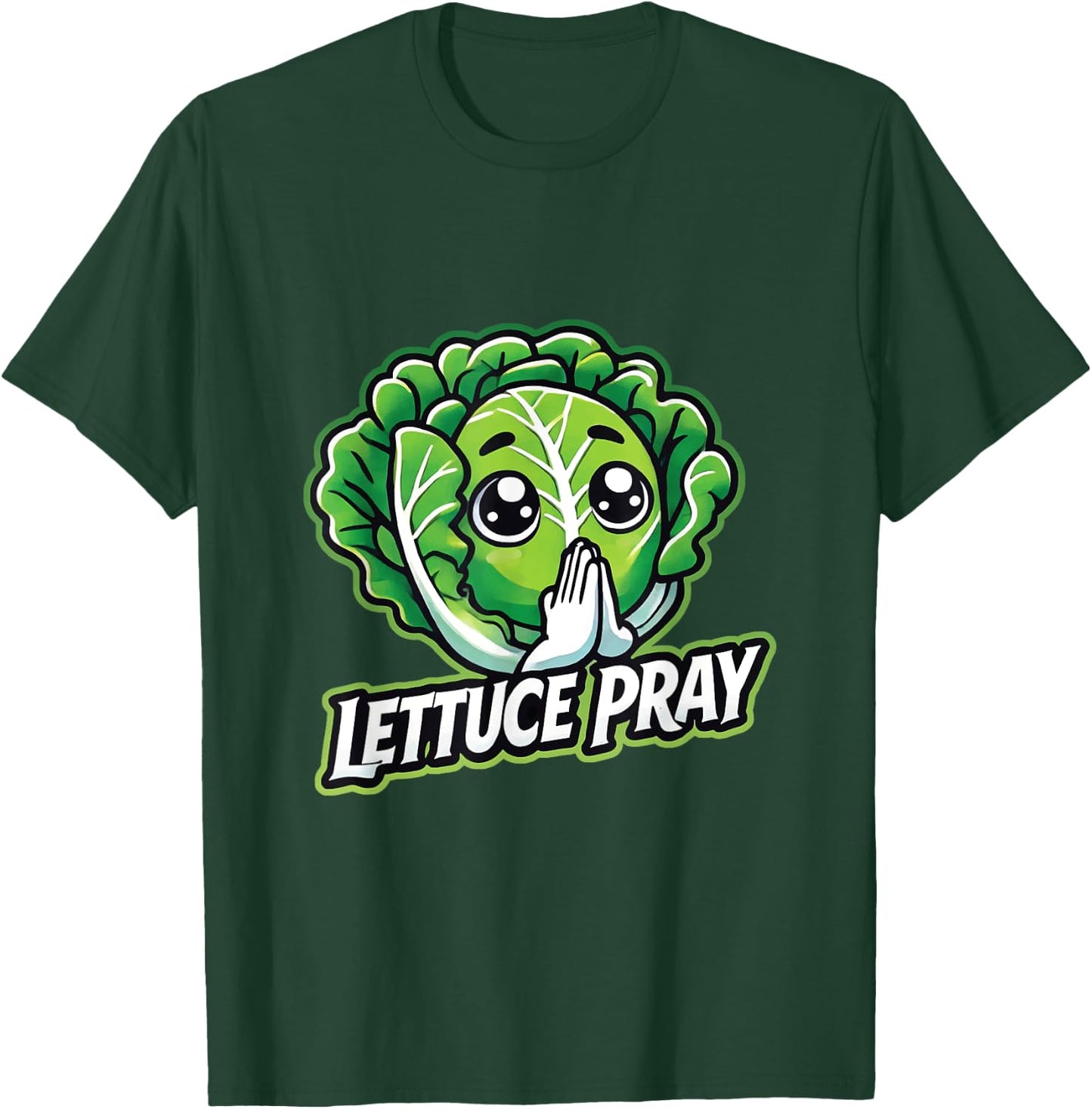 Lettuce Pray Funny Christian Faith Pun T-Shirt - T-Shirt | Forest