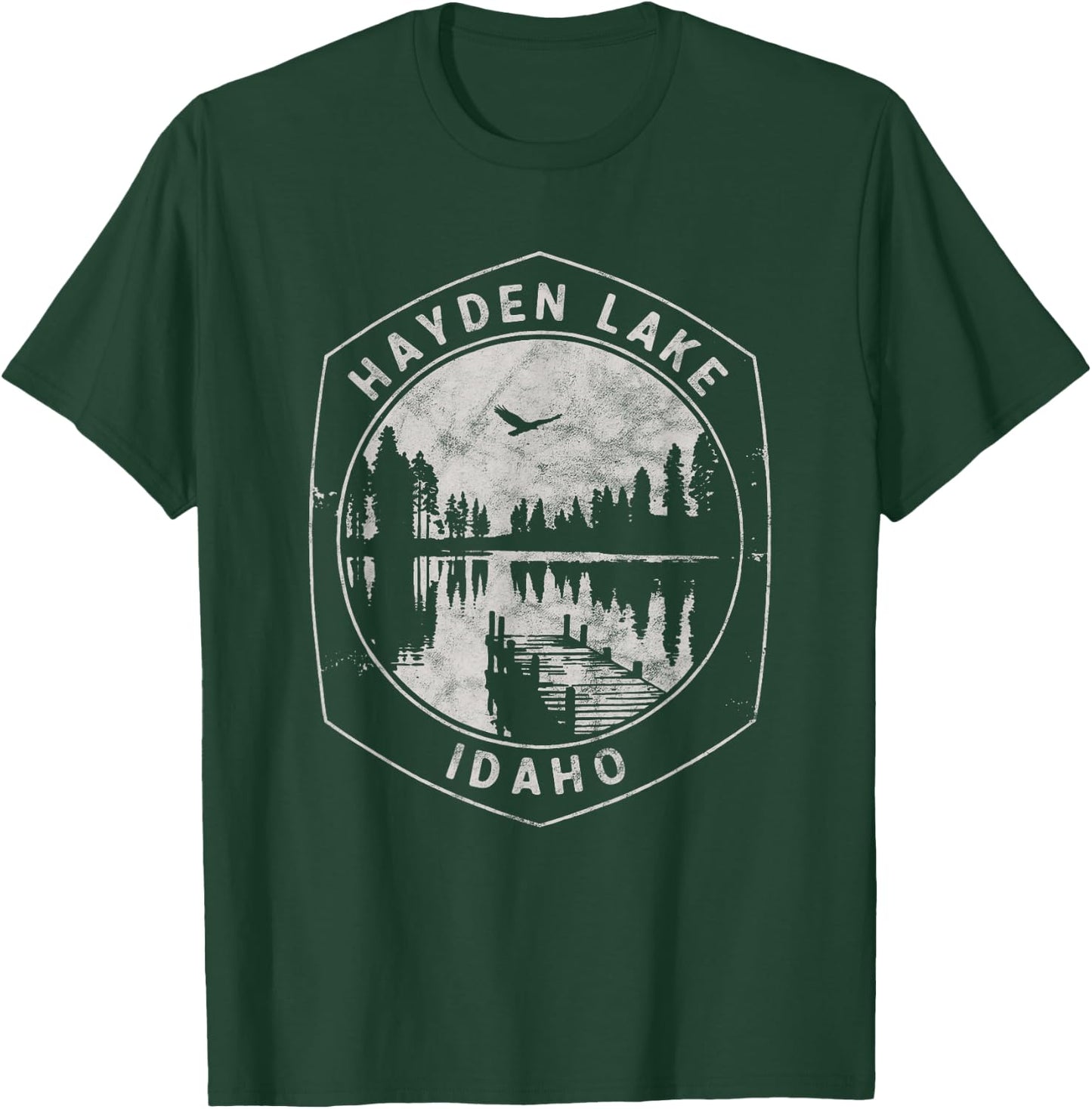 Vintage Hayden Lake Idaho Outdoors Vacation T-Shirt - T-Shirt | Forest