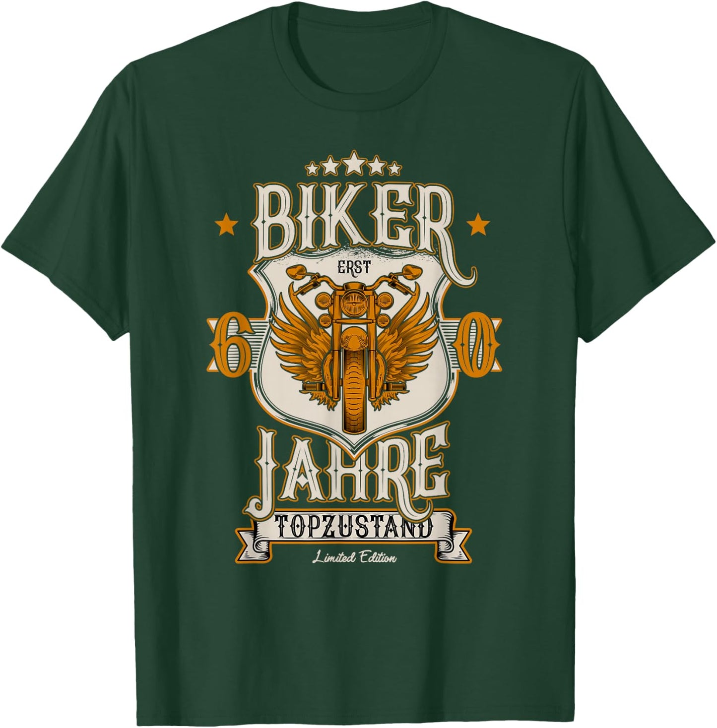 60. Geburtstag Biker Motorrad Mann Geschenk lustig T-Shirt - T-Shirt | Forest