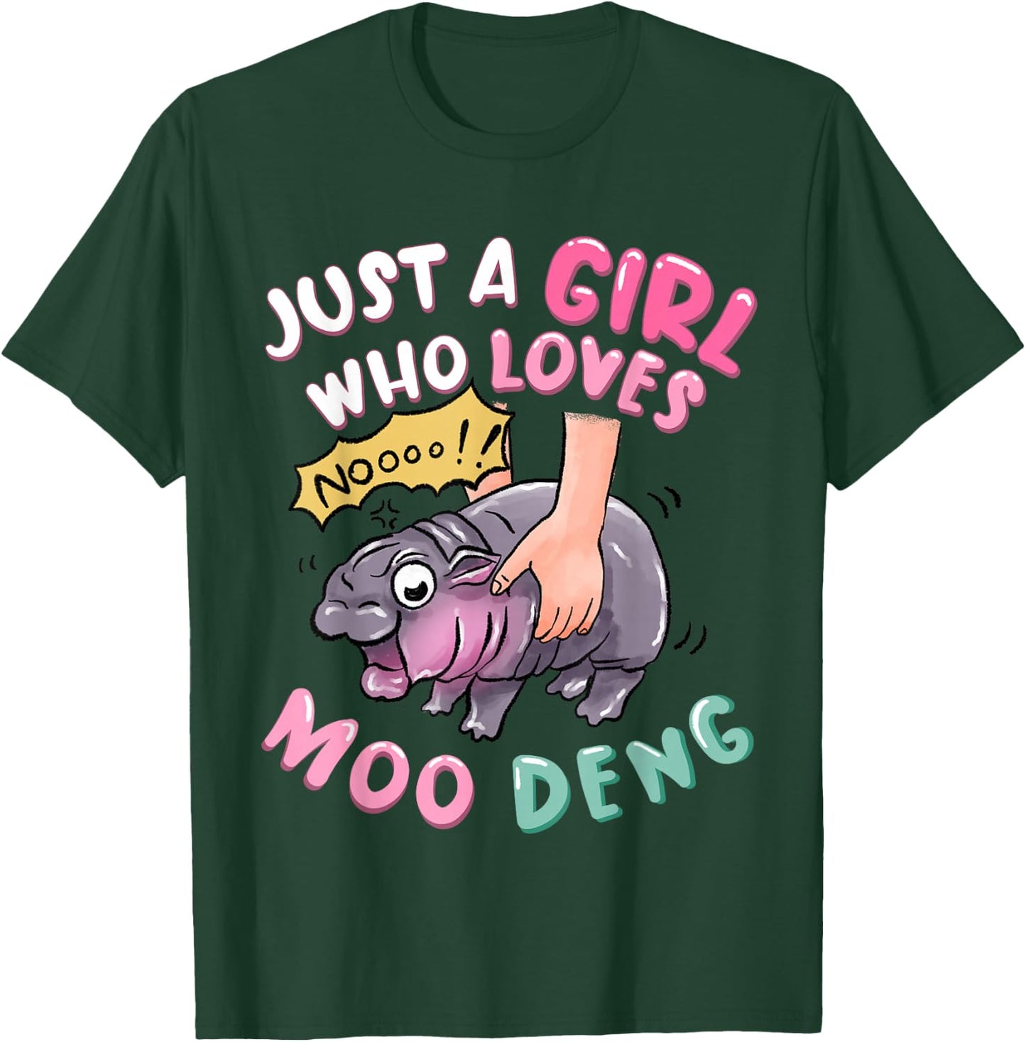 Moo Deng just a girl who loves MOODENG Cute Baby pigmy Hippo T-Shirt - T-Shirt | Forest