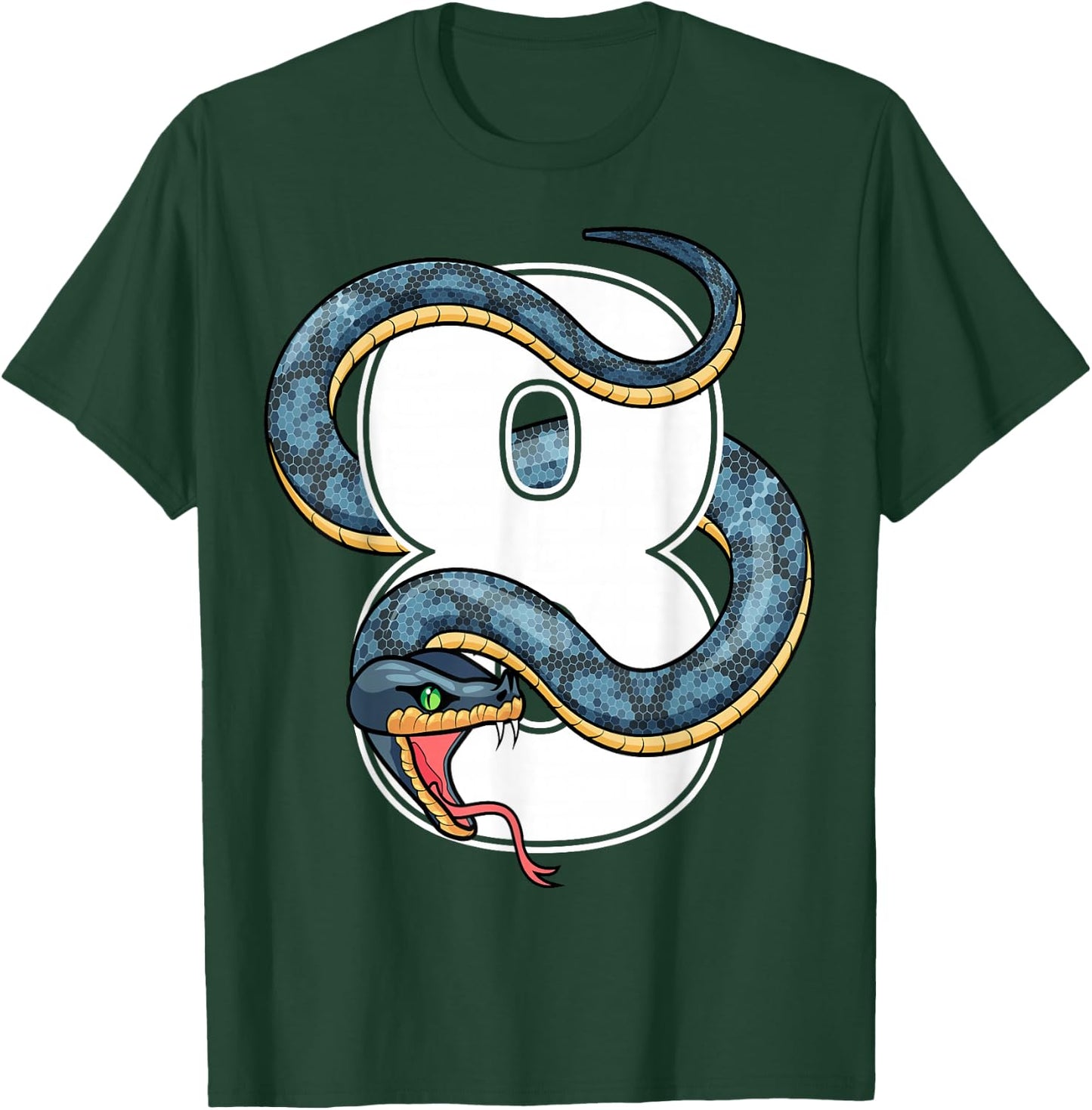 8th Birthday Snake Lover Eight 8 Year Old Birthday Boy Girl T-Shirt - T-Shirt | Forest