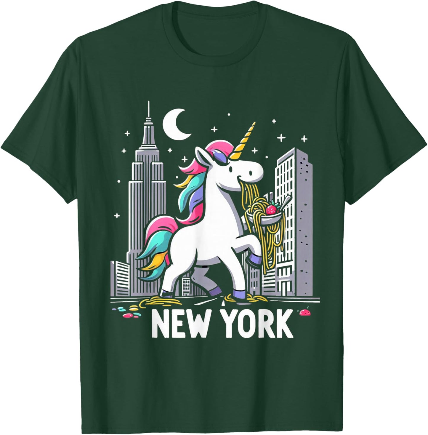 Unicorn New York Spaghetti America Boys Girls Kids Adults T-Shirt - T-Shirt | Forest