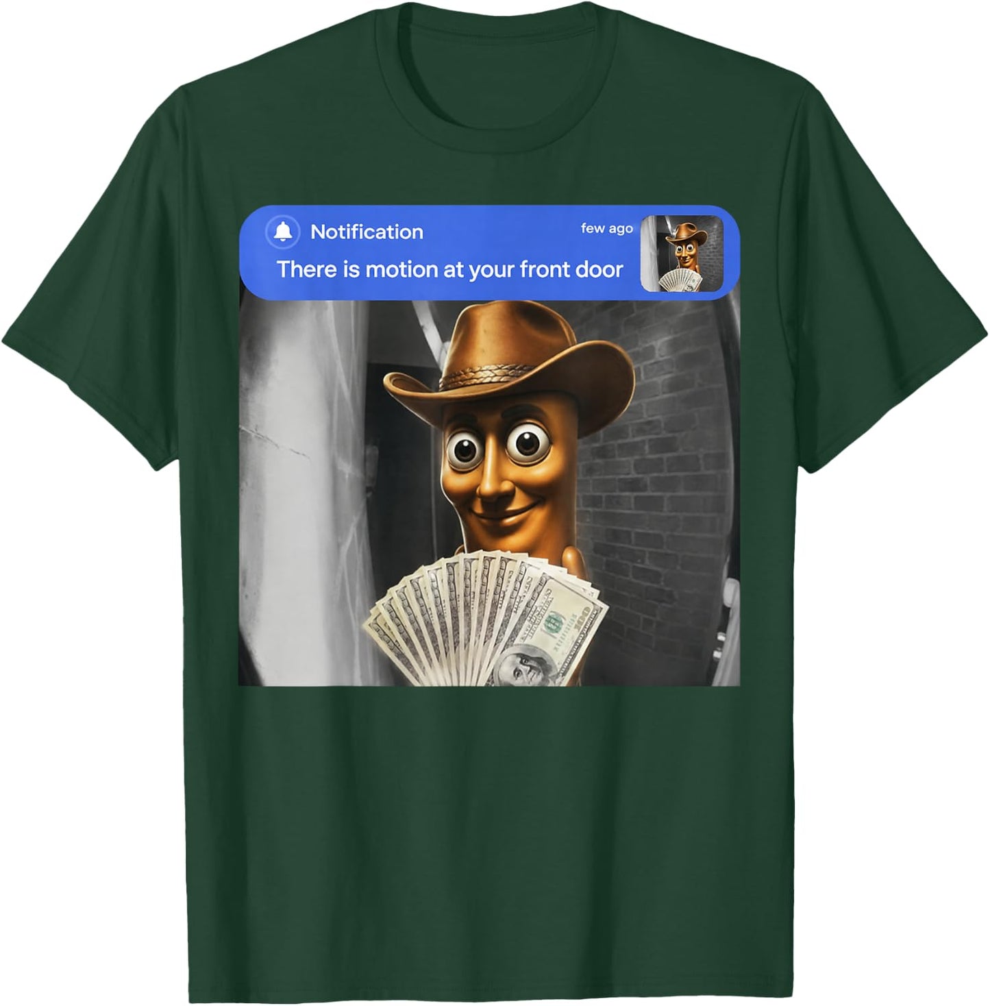 Tung Sahur Cowboy Motion at Your Front Door Meme Brainrot T-Shirt - T-Shirt | Forest