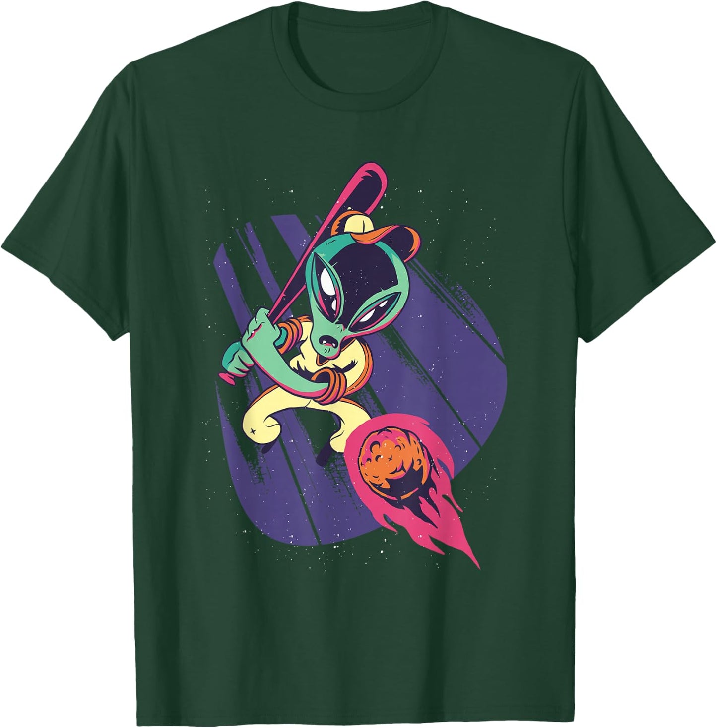 Baseball Alien Space T-Shirt - T-Shirt | Forest