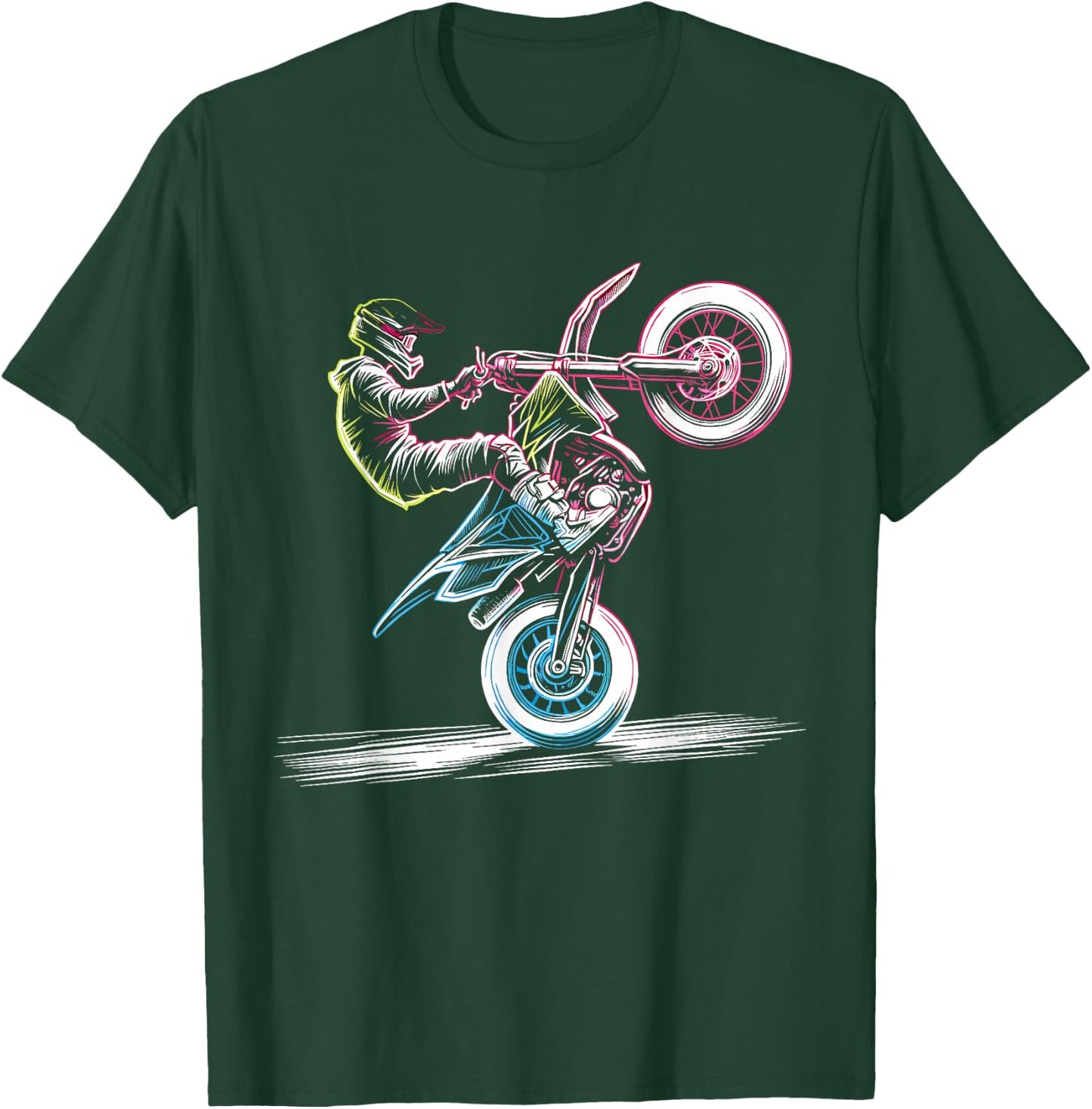 Dirt Bike Rider Retro Motorcycle Funny Motocross T-Shirt - T-Shirt | Forest