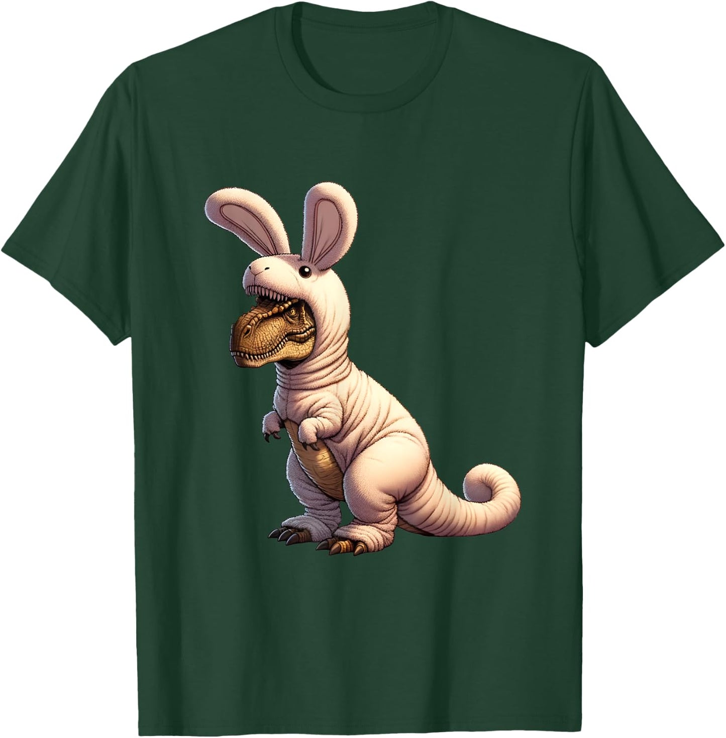 T-rex dinosaur in a bunny costume easter theme T-Shirt - T-Shirt | Forest
