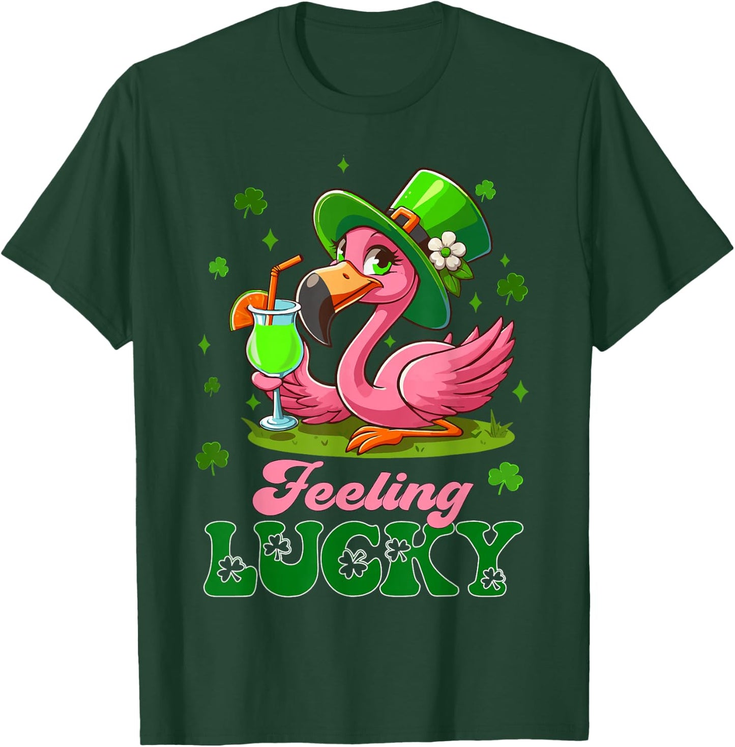 Irish Flamingo leprechaun St Patrick's Day Funny Flamingo T-Shirt - T-Shirt | Forest
