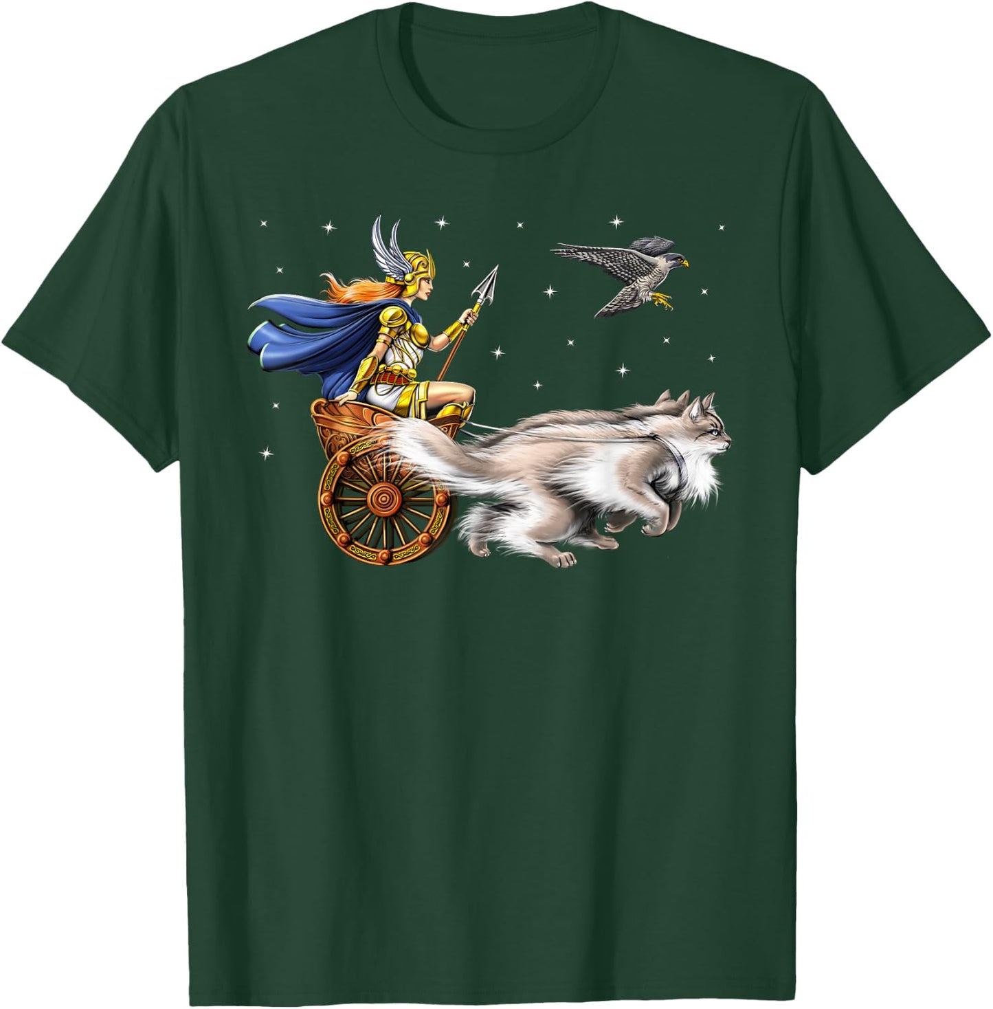Freya Norse Mythology Goddess Viking Warrior Pagan T-Shirt - T-Shirt | Forest